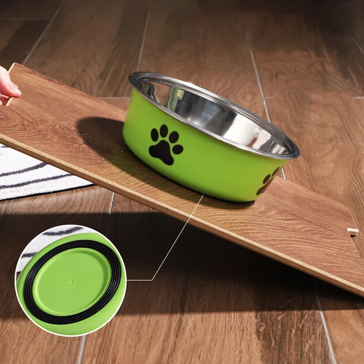 Stainless Steel Pet Bowl with Non-Slip Rubber Base