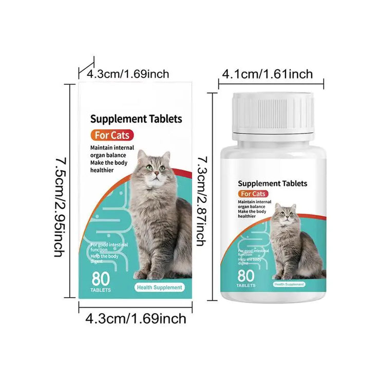 Cat Probiotic Supplement , Digestive Health Tablets for Kittens &amp; Adult Cats