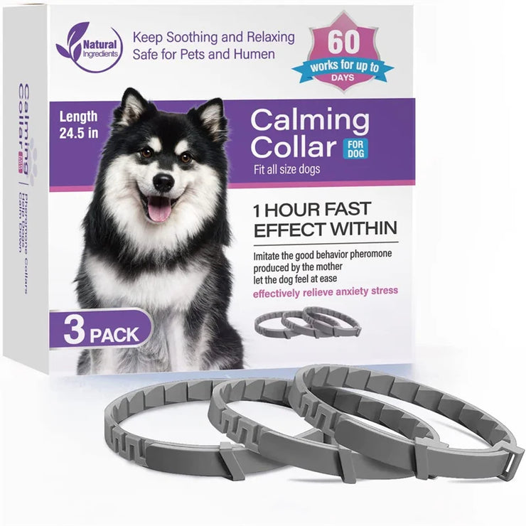 3/4-Pack Calming Pheromone Collars , Adjustable Anxiety Relief for Dogs &amp; Cats