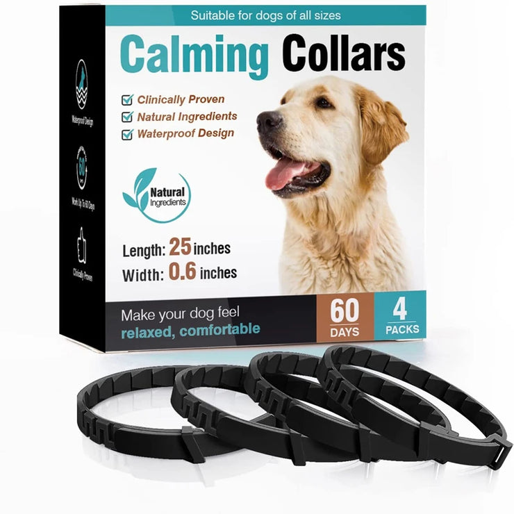 3/4-Pack Calming Pheromone Collars , Adjustable Anxiety Relief for Dogs &amp; Cats
