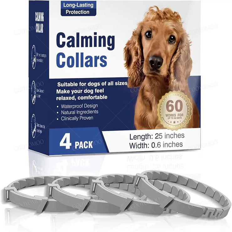 3/4-Pack Calming Pheromone Collars , Adjustable Anxiety Relief for Dogs &amp; Cats