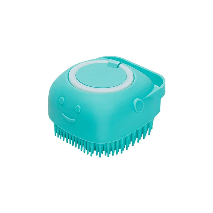Dog &amp; Cat Bathing Brush , 2-in-1 Silicone Grooming Tool with Shampoo Dispenser