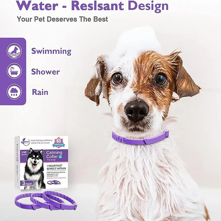 3/4-Pack Calming Pheromone Collars , Adjustable Anxiety Relief for Dogs &amp; Cats