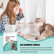 Cat Probiotic Supplement , Digestive Health Tablets for Kittens &amp; Adult Cats