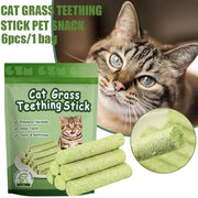 Cat Grass Teeth Cleaning Sticks , Natural Hairball &amp; Dental Care Snack (6pcs)