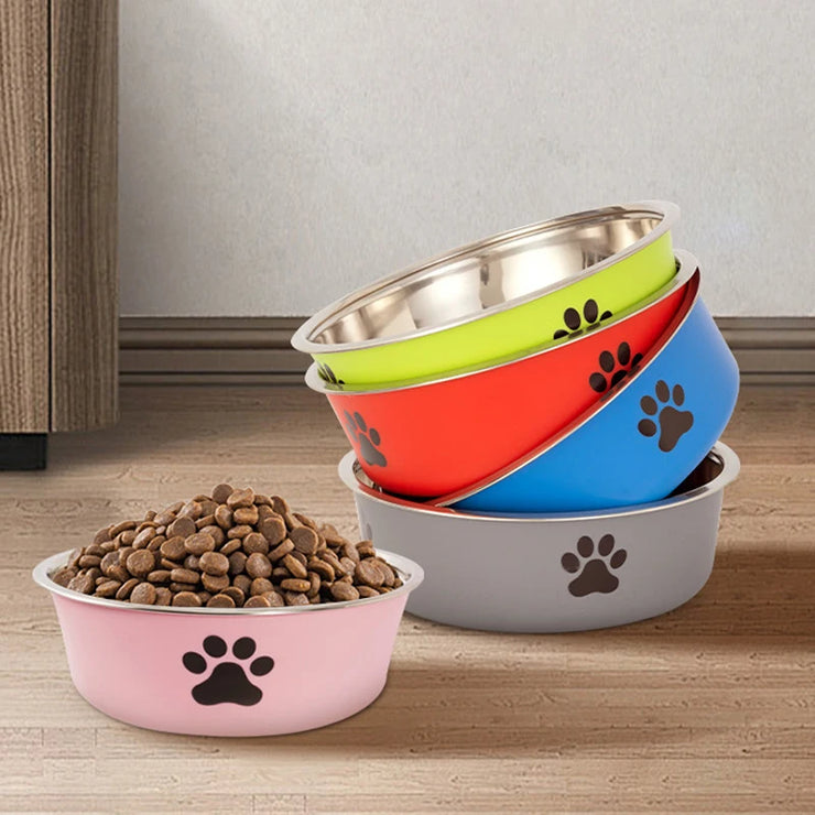 Stainless Steel Pet Bowl with Non-Slip Rubber Base