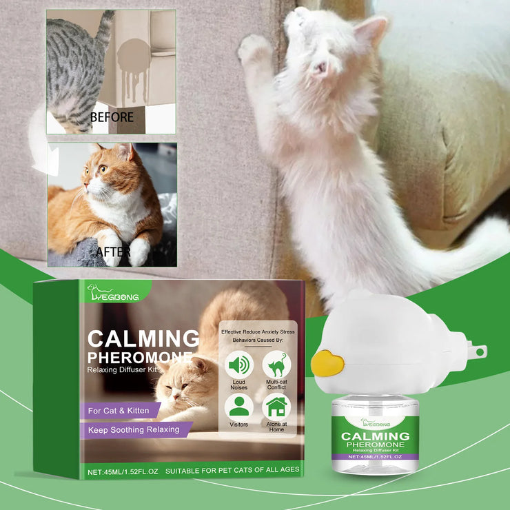 Cat Calming Diffuser Kit with Refill , Anti-Anxiety Pheromone Comfort for Cats