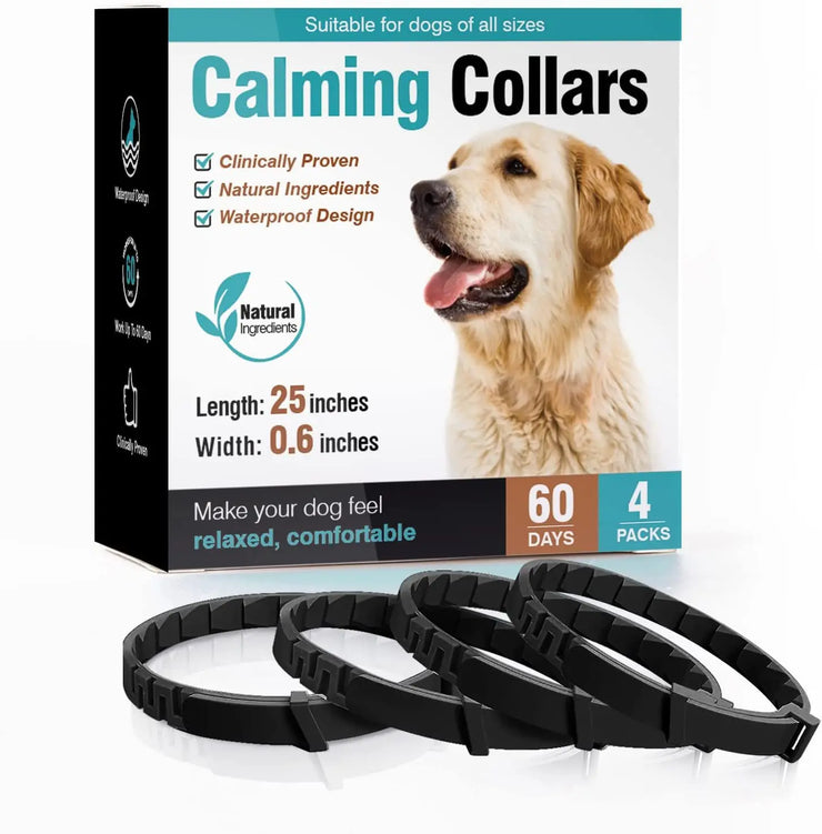 3/4-Pack Calming Pheromone Collars , Adjustable Anxiety Relief for Dogs &amp; Cats