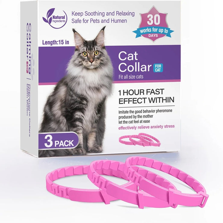 3/4-Pack Calming Pheromone Collars , Adjustable Anxiety Relief for Dogs &amp; Cats