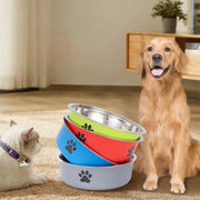 Stainless Steel Pet Bowl with Non-Slip Rubber Base