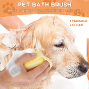 Dog &amp; Cat Bathing Brush , 2-in-1 Silicone Grooming Tool with Shampoo Dispenser